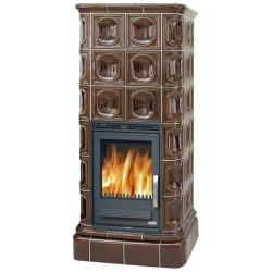 Kachlová kamna ABX Kaledonie s výměníkem, hnědá 
