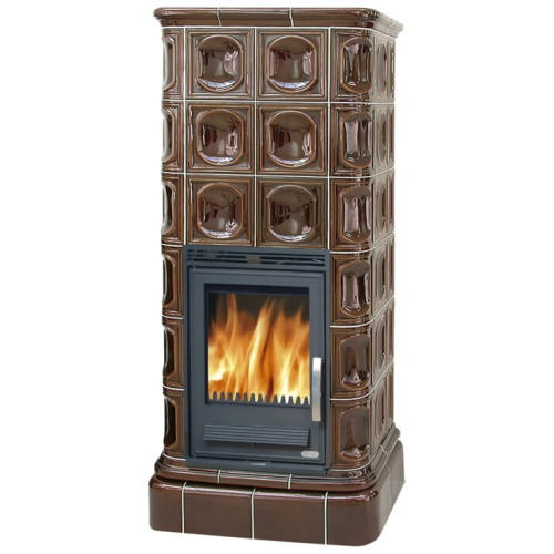 Kachlová kamna ABX Kaledonie s výměníkem, hnědá 