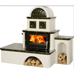 Kachlová pec ABX Oxford zelená, pravá