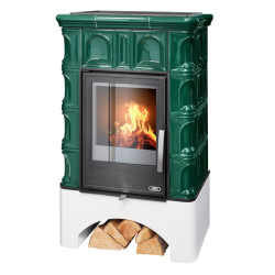 Kachlová kamna ABX Britania rovný sokl, Flaschengrün