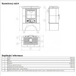 Kachlová kamna ABX Bavaria L I Litinová vložka, rovný sokl, Bordó