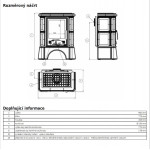 Kachlova kamna ABX Bavaria L I Litinová vložka, kachlový sokl, Ahornweiss