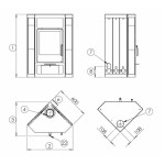 Rohová krbová kamna ABX Lahti keramika