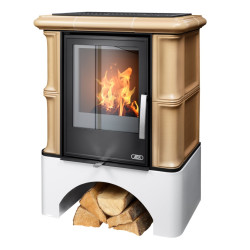 Kachlová kamna ABX Bavaria rovný sokl, Naturalbraun