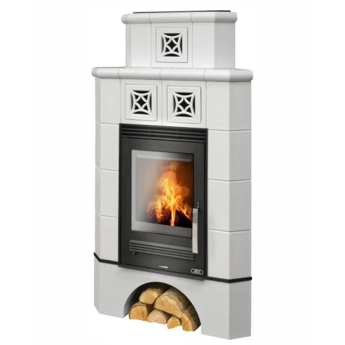 Kachlová kamna ABX Regina rohová, bílá