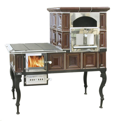 Kachlový sporák ABX velký hnědý, pravý