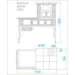 Kachlový sporák ABX velký hnědý, pravý