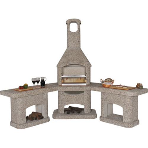 Zahradní krb Norman ATLAS bez douzovací nástavby rohová sestava