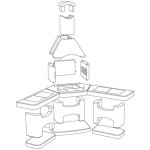 Zahradní krb Norman ATLAS bez douzovací nástavby rohová sestava