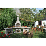 Zahradní krb Norman ATLAS bez douzovací nástavby rohová sestava