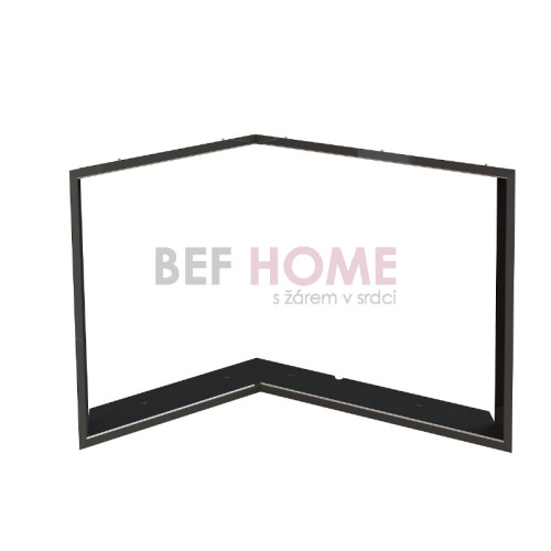 Zazdívací rámeček 1x90° černý BeF Flat V 8 L 