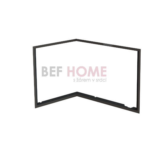 Zazdívací rámeček 1x90° černý BeF Flat 8 L 