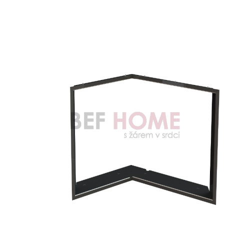 Zazdívací rámeček 1x90° černý BeF Flat V 6 L 