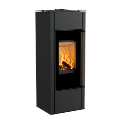 Krbová kamna s výměníkem Kratki HATI AQUA 10 kW, světlé topeniště, dřevěná rukojeť