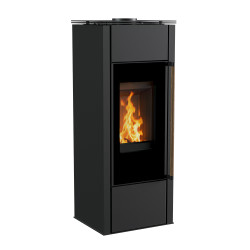 Krbová kamna s výměníkem Kratki HATI AQUA 10 kW, černé topeniště, dřevěná rukojeť