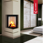 Rohová krbová mřížka Kratki LUFT NP SF 40/60 x 9 cm - černá