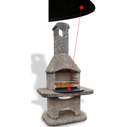 Žulová deska před topeniště ČERNÁ