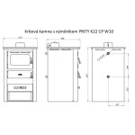 Krbová kamna s výměníkem  Prity K22 CP W10