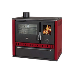 Sporák na tuhá paliva PRITY GT FI S DR bordo nerezová trouba levý