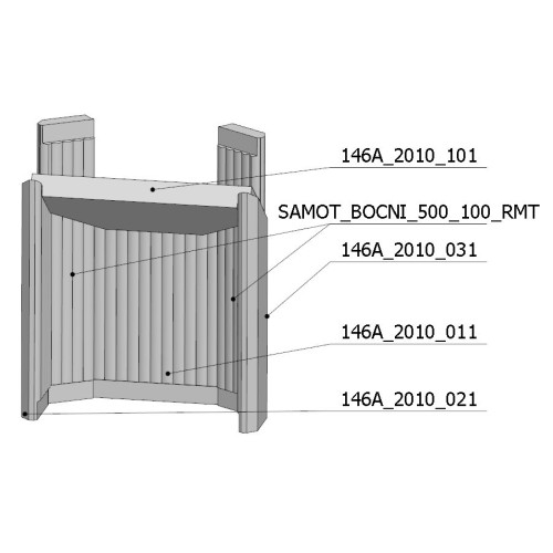 Šamotová komora komplet LAREDO