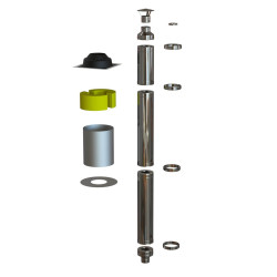 Sada saunového komína Ø115 - Nerez