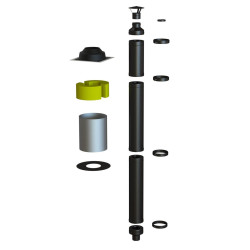 Sada saunového komína Ø115 - Černá nerez