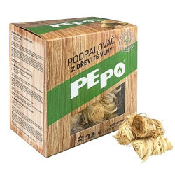 PEPO podpalovač z dřevité vlny 32 ks PEFC