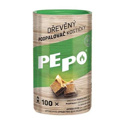 PEPO Podpalovač dřevěný kostičky 100ks FSC