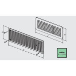 Dveřní větrací mřížka 500x90 hnědá (balení 2ks)