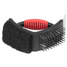 Kartáč na čištění grilu se škrabkou, silikonová rukojeť