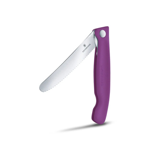 Victorinox Svačinový skládací nůž Swiss Classic 11 cm, fialový, vlnkované ostří (6.7835.FC1)