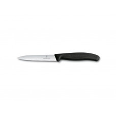 VICTORINOX Nůž na zeleninu s vlnkovým ostřím 10 cm černý