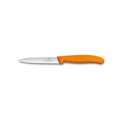 VICTORINOX Nůž na zeleninu 10 cm vlnkové ostří, oranžový