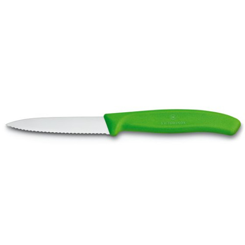VICTORINOX Nůž na zeleninu 8 cm vlkové ostří, zelený
