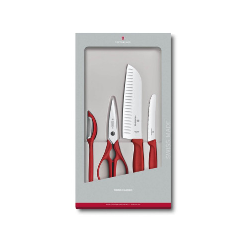 VICTORINOX Kuchyňská sada Swiss Classic červená 4 ks