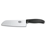 Japonský nůž Victorinox SANTOKU černý s vroubky 17 cm