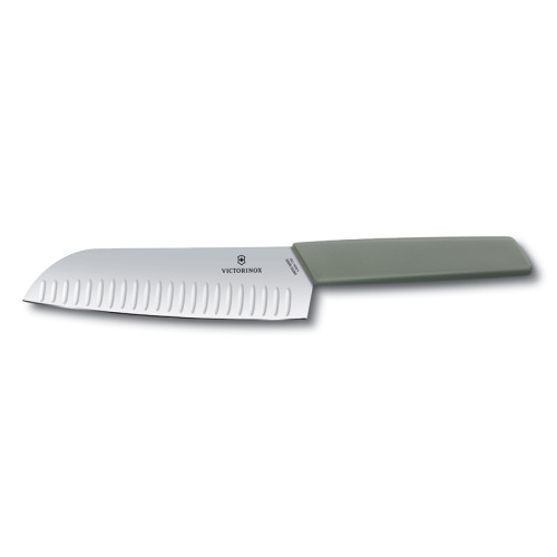 VICTORINOX Kuchařský nůž SANTOKU 17 cm Swiss Modern olivový 