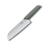 VICTORINOX Kuchařský nůž SANTOKU 17 cm Swiss Modern olivový 