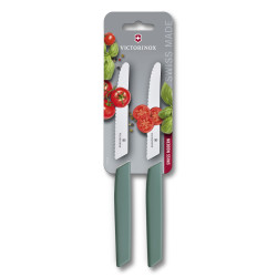 VICTORINOX Sada 2 ks nožů na rajčata Swiss Modern 11 cm šalvějově zelená
