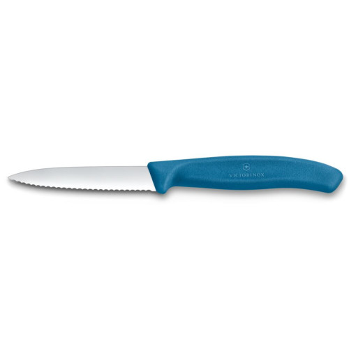 VICTORINOX Nůž na zeleninu 8 cm Swiss Classic modrý, vlnkové ostří