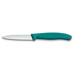VICTORINOX Nůž na zeleninu 8 cm Swiss Classic zelený, vlnkové ostří