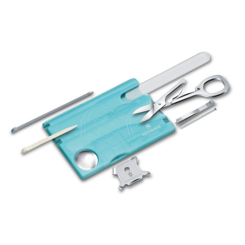 Victorinox SWISSCARD Nailcare ledově modrá translucentní | Sada nástrojů v kartě