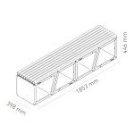 VULCANUS boxxoq QuadSeat Plus | Zahradní lavice a dřevník