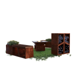 VULCANUS boxxoq QuadSeat Plus | Zahradní lavice a dřevník