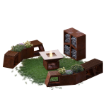 VULCANUS boxxoq QuadSeat Plus | Zahradní lavice a dřevník