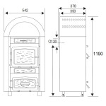 Krbová kamna Wamsler OF 804 KAMINO, Mátra - zadní napojení
