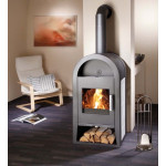 Krbová kamna Haas Sohn NIVALA s výměníkem antracit, šedá dlažba