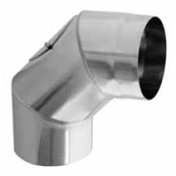 Koleno nerez stálé ø 150 mm / 90° s čistícím otvorem