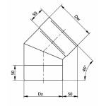 Koleno nerez stálé ø 180 mm / 45°