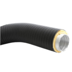 Ohebné hliníkové potrubí ČERNÉ izolované pr. 100 mm délka 0,75 m